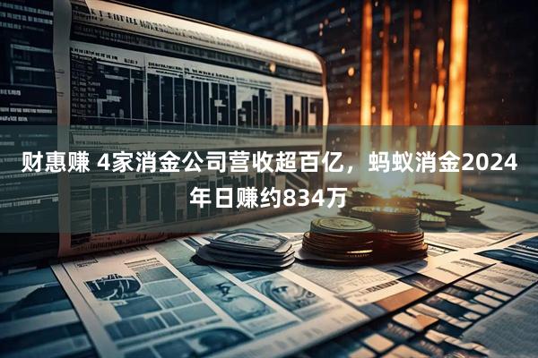 财惠赚 4家消金公司营收超百亿，蚂蚁消金2024年日赚约834万