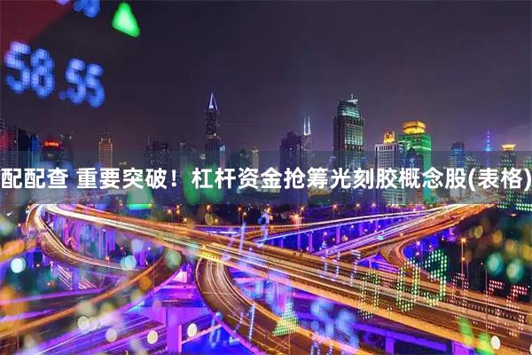 配配查 重要突破！杠杆资金抢筹光刻胶概念股(表格)